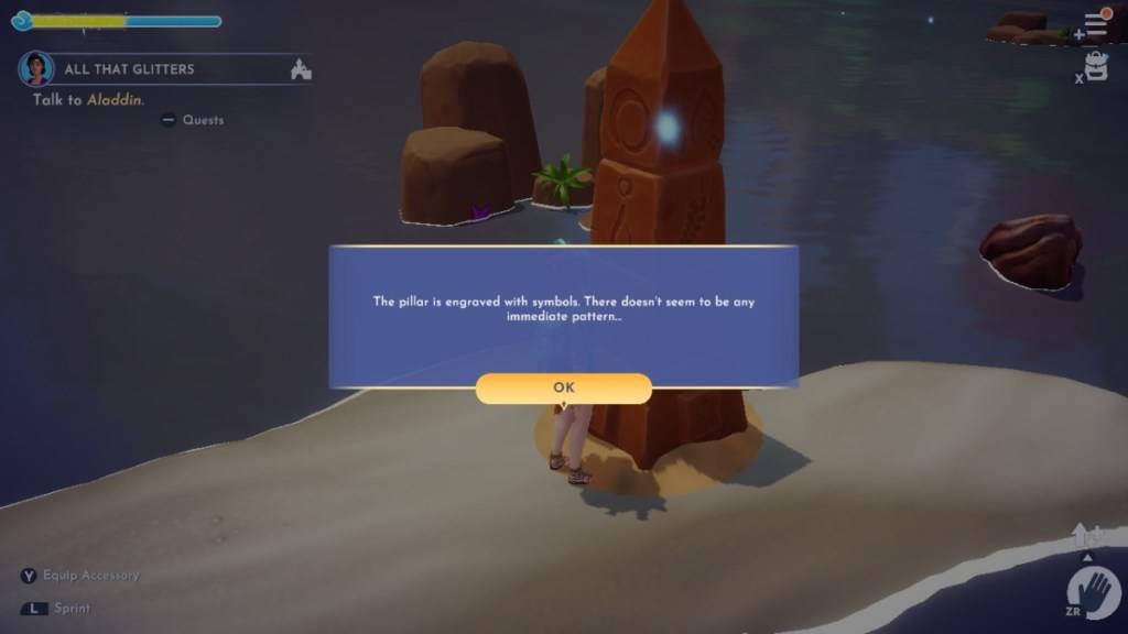 ディズニードリームライトバレーでのアラジンの友情クエスト「輝くものすべて」