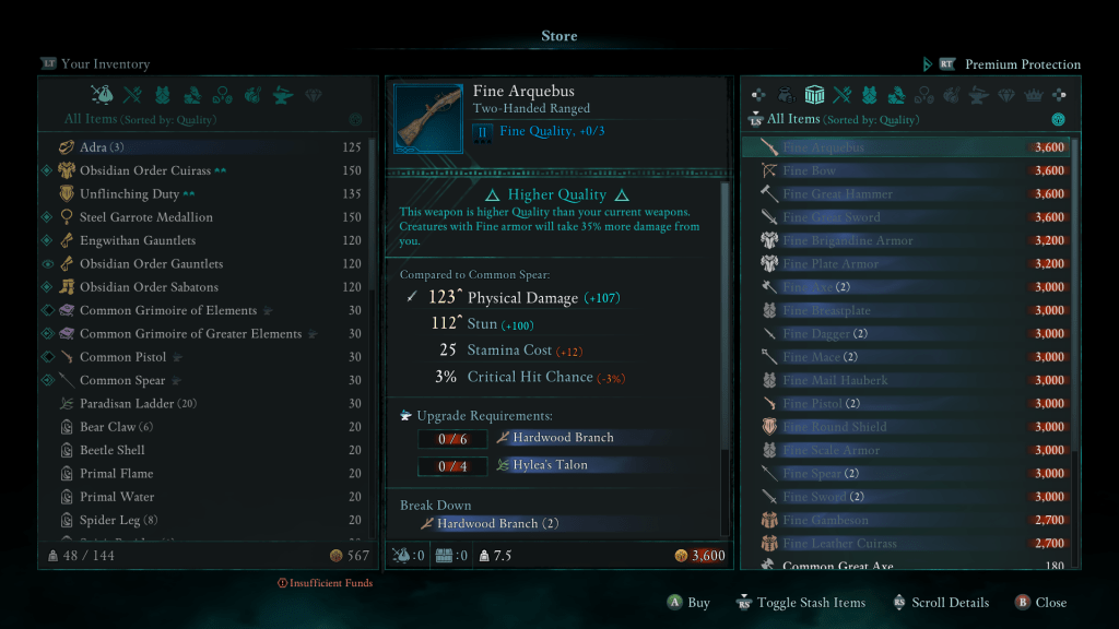 Avowed fine II gear