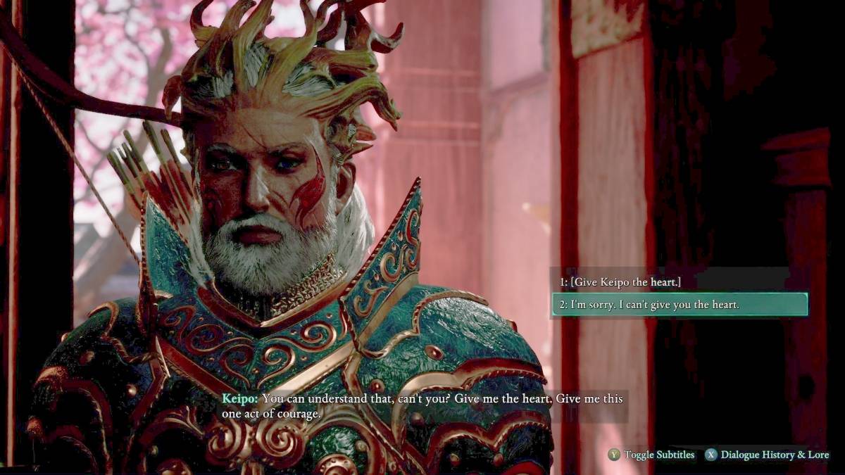 Avowed gameplay correct besluit Keipo het Leviathan -hart niet te geven aan het einde van de Side Quest 'Heart of Valor'