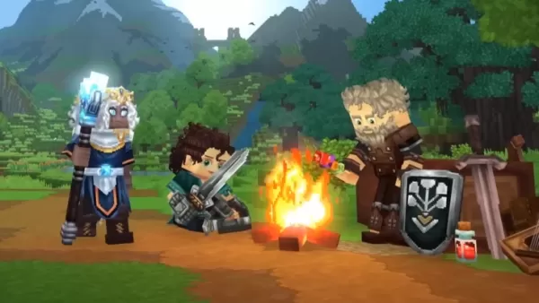 Hytale 角色圍坐在篝火旁