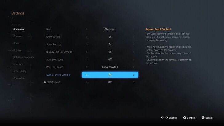 Stellar Blade Seasonal Content Toggle