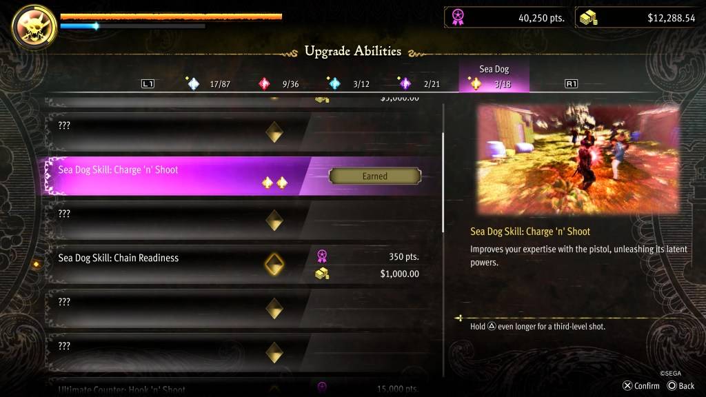 De Charge 'n' Shoot Upgrade voor Goro in Like a Dragon: Pirate Yakuza in Hawaii