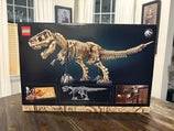 Building progress of LEGO dinosaur skeleton