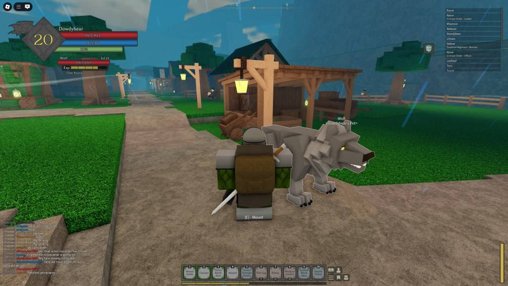 A Rune Slayer player summoning a pet wolf