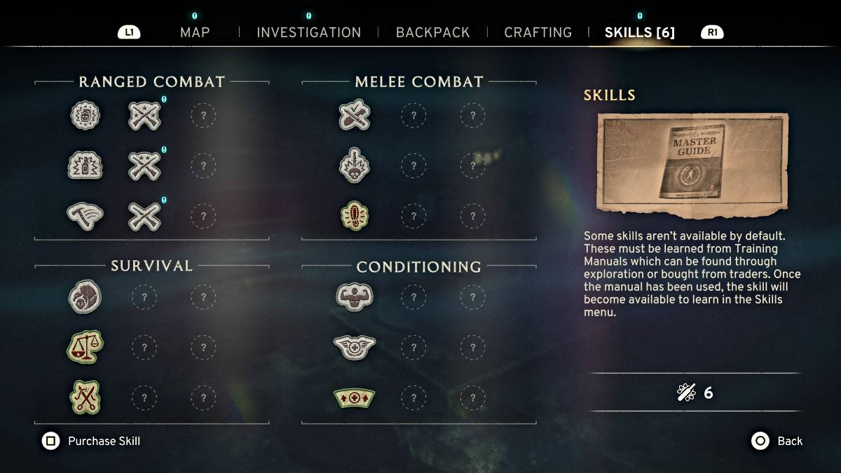 Menu Kỹ năng trong Atomfall