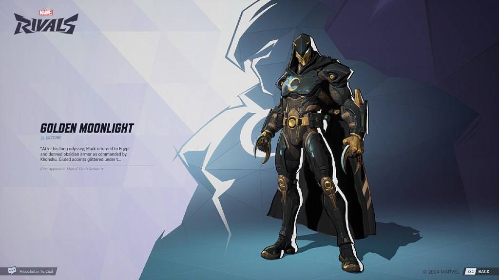 Moon Knight ในผิวหนังแสงจันทร์สีทองของเขา