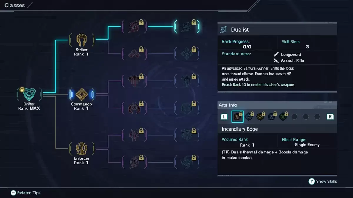 L'opzione di classe duello in Xenoblade Chronicles x